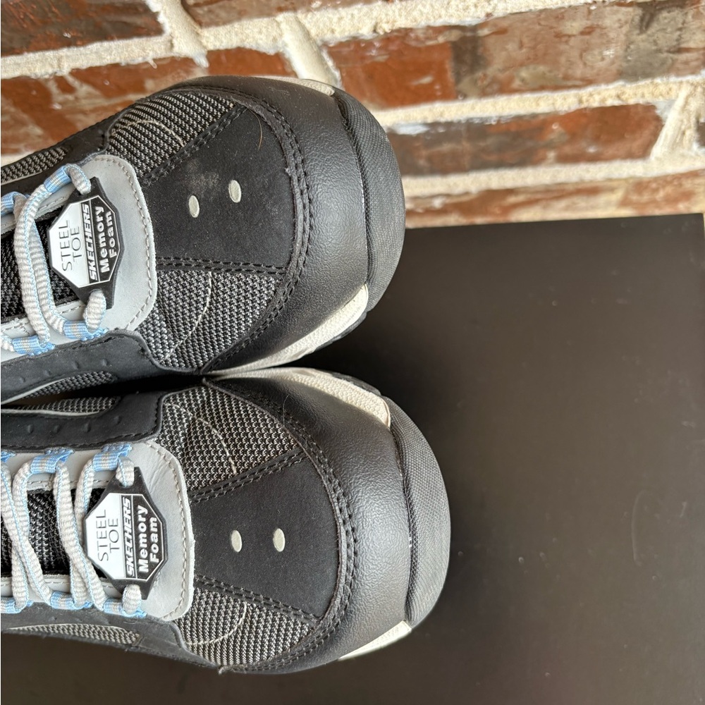 Sketchers Work: Biscoe Steel Toe Safety Shoes Size 9 Blue Black Memory Foam - Picture 10 of 14